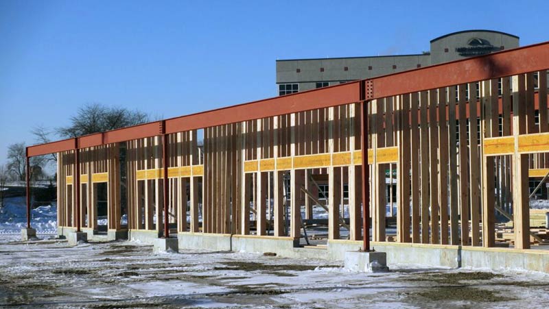 Structural framing a commercial building