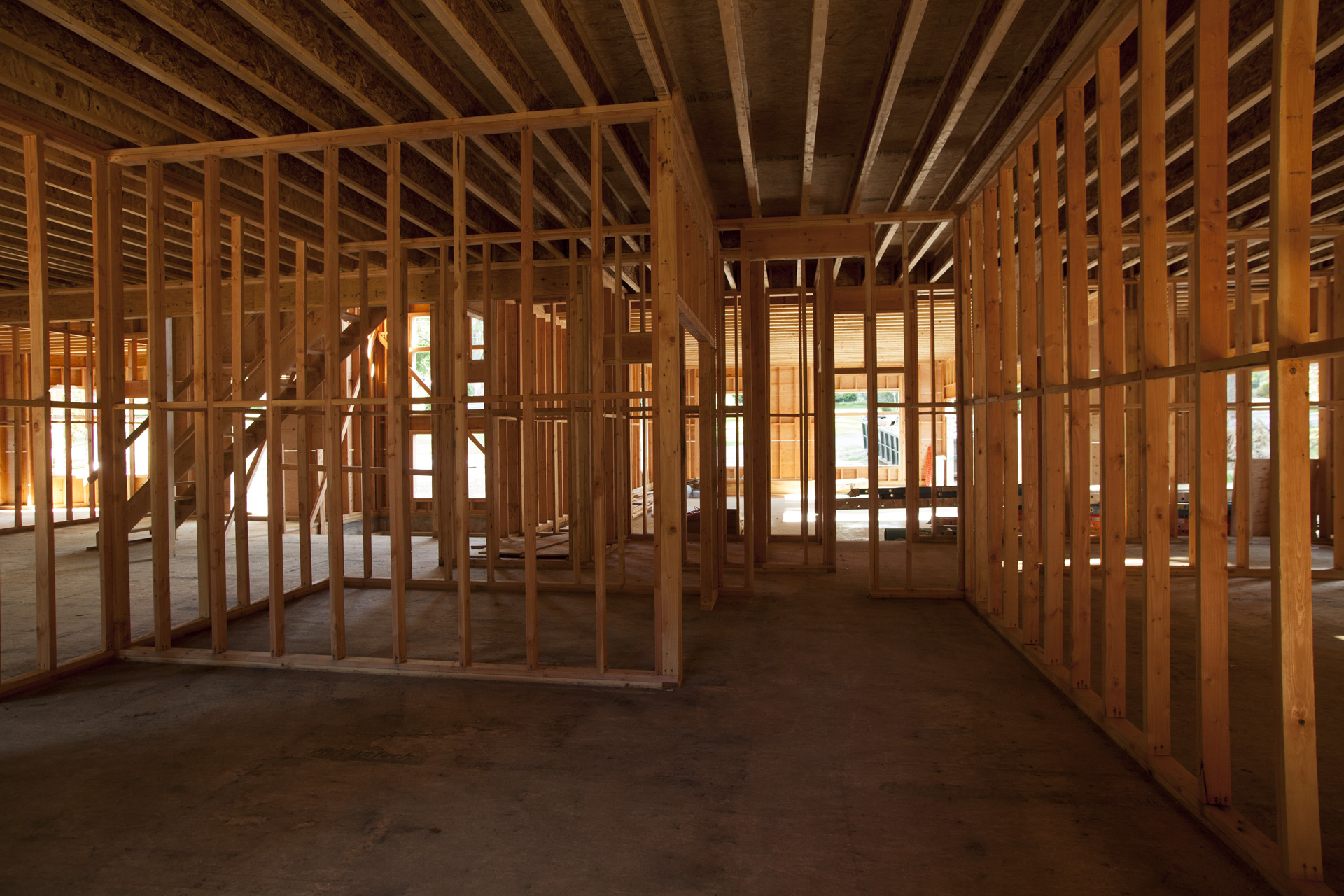 The inside look of an interior of a home being built