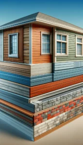 Home siding options stacked